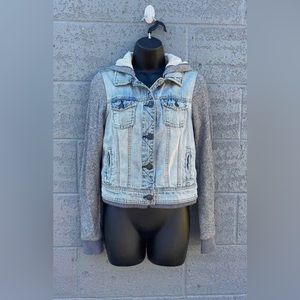 American Eagle Jean Jacket with Hoodie